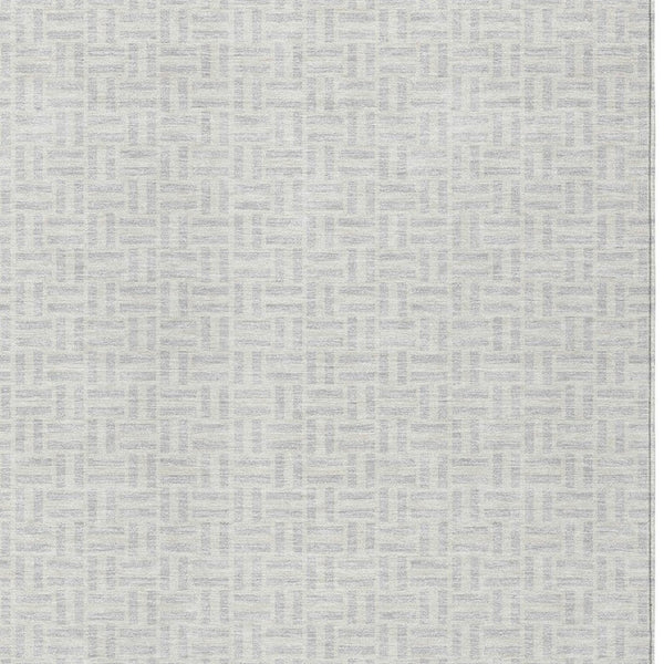 Homeroots 3' Stylish Artichoke Green And Gray Geometric Washable Rug For Indoor And Outdoor Spaces 3' X 5' Polyester 594503