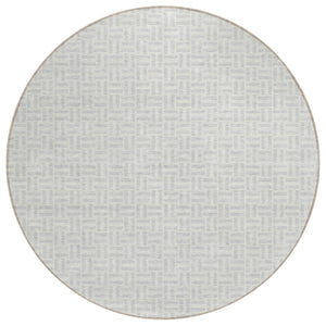 HomeRoots 5' Stylish Silver and Gray Geometric Area Rug for Indoor and Outdoor Use - Durable and Washable! 8' Round 594505