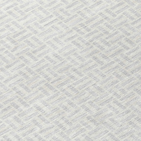 Homeroots 3' Stylish Artichoke Green And Gray Geometric Washable Rug For Indoor And Outdoor Spaces 8' Round Polyester 594505