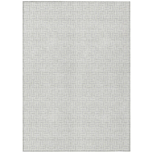 HomeRoots 9' Silver and Gray Geometric Washable Area Rug - Stylish, Durable, Indoor/Outdoor Versatility for Homes 9' X 12' 594507