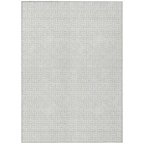 HomeRoots 9' Silver and Gray Geometric Washable Area Rug - Stylish, Durable, Indoor/Outdoor Versatility for Homes 9' X 12' 594507