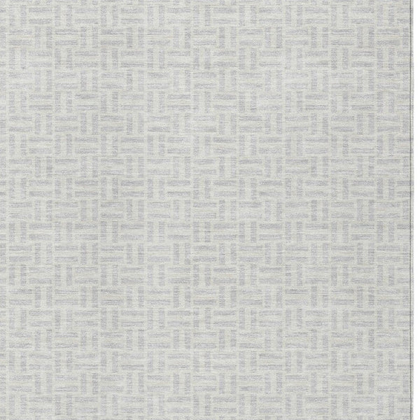 Homeroots 3' Stylish Artichoke Green And Gray Geometric Washable Rug For Indoor And Outdoor Spaces 9' X 12' Polyester 594507