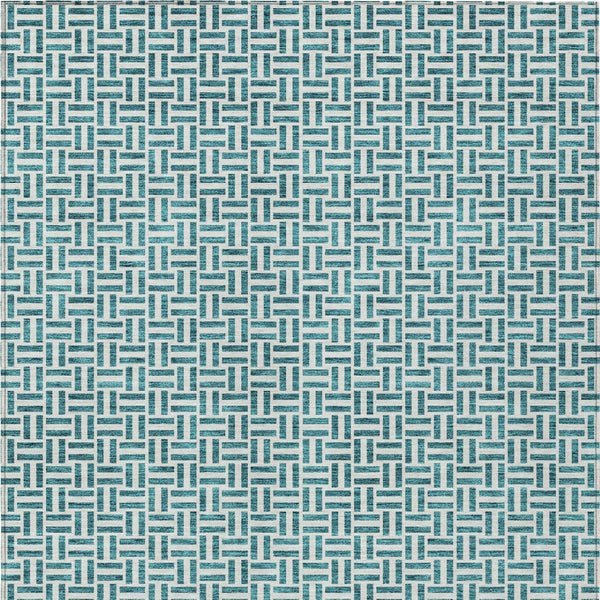Homeroots 3' Stylish Artichoke Green And Gray Geometric Washable Rug For Indoor And Outdoor Spaces 9' X 12' Polyester 594513