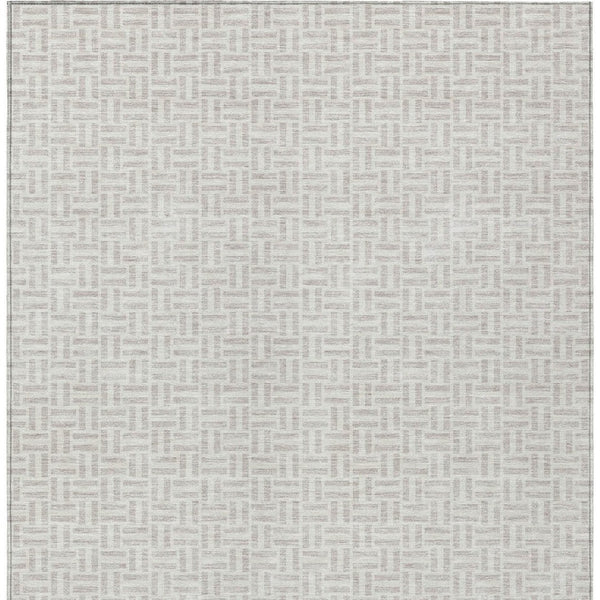 Homeroots 3' Stylish Artichoke Green And Gray Geometric Washable Rug For Indoor And Outdoor Spaces 3' X 5' Polyester 594515