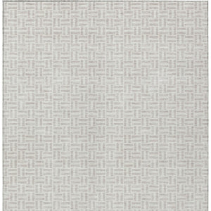 Homeroots 3' Stylish Artichoke Green And Gray Geometric Washable Rug For Indoor And Outdoor Spaces 9' X 12' Polyester 594519