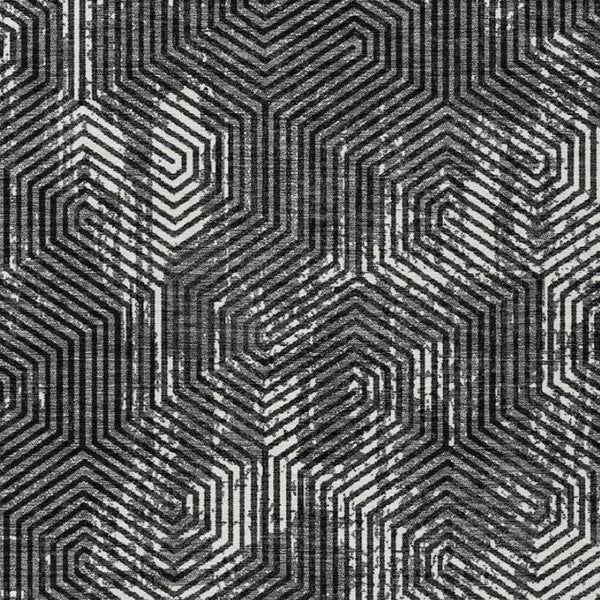 Homeroots 3' Black And Ivory Geometric Washable Area Rug - Perfect For Indoor Outdoor Spaces, Durable Design 3' X 5' Polyester 594521