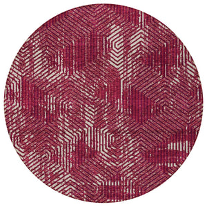 Homeroots 3' Black And Ivory Geometric Washable Area Rug - Perfect For Indoor Outdoor Spaces, Durable Design 8' Round Polyester 594529