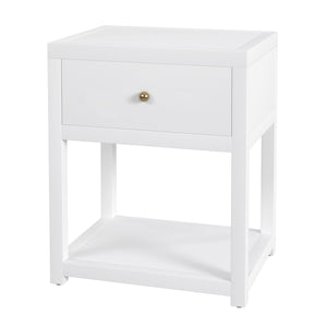 Butler Specialty Company Nora 21" Nightstand - Elegant Wood Design With Storage & Open Shelf Space Smooth White Acacia Wood,Mdf,Pine Wood,Acacia Veneers 5945304-butler