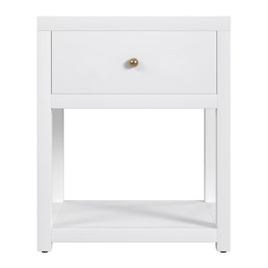 Butler Specialty Company Nora 21" Nightstand - Elegant Wood Design With Storage & Open Shelf Space Smooth White Acacia Wood,Mdf,Pine Wood,Acacia Veneers 5945304-butler