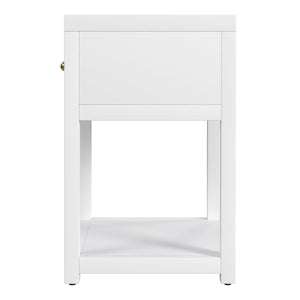 Butler Specialty Company Nora 21" Nightstand - Elegant Wood Design With Storage & Open Shelf Space Smooth White Acacia Wood,Mdf,Pine Wood,Acacia Veneers 5945304-butler