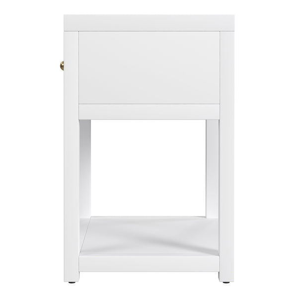 Butler Specialty Company Nora 21" Nightstand - Elegant Wood Design With Storage & Open Shelf Space Smooth White Acacia Wood,Mdf,Pine Wood,Acacia Veneers 5945304-butler