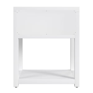 Butler Specialty Company Nora 21" Nightstand - Elegant Wood Design With Storage & Open Shelf Space Smooth White Acacia Wood,Mdf,Pine Wood,Acacia Veneers 5945304-butler