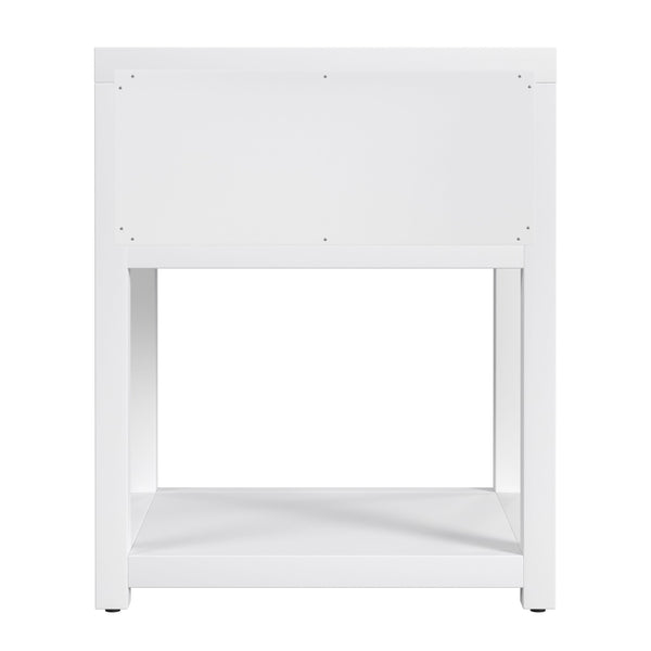 Butler Specialty Company Nora 21" Nightstand - Elegant Wood Design With Storage & Open Shelf Space Smooth White Acacia Wood,Mdf,Pine Wood,Acacia Veneers 5945304-butler