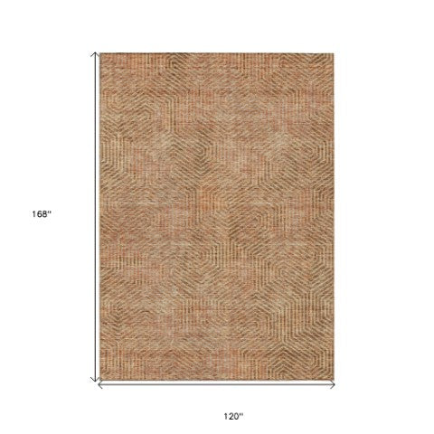 Homeroots 3' Black And Ivory Geometric Washable Area Rug - Perfect For Indoor Outdoor Spaces, Durable Design 10' X 14' Polyester 594538