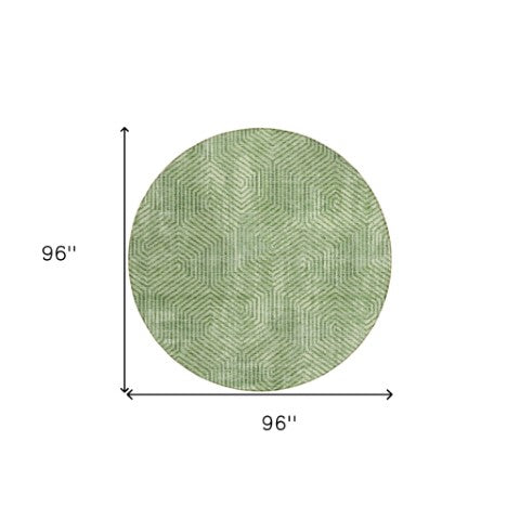 Homeroots 3' Black And Ivory Geometric Washable Area Rug - Perfect For Indoor Outdoor Spaces, Durable Design 8' Round Polyester 594541