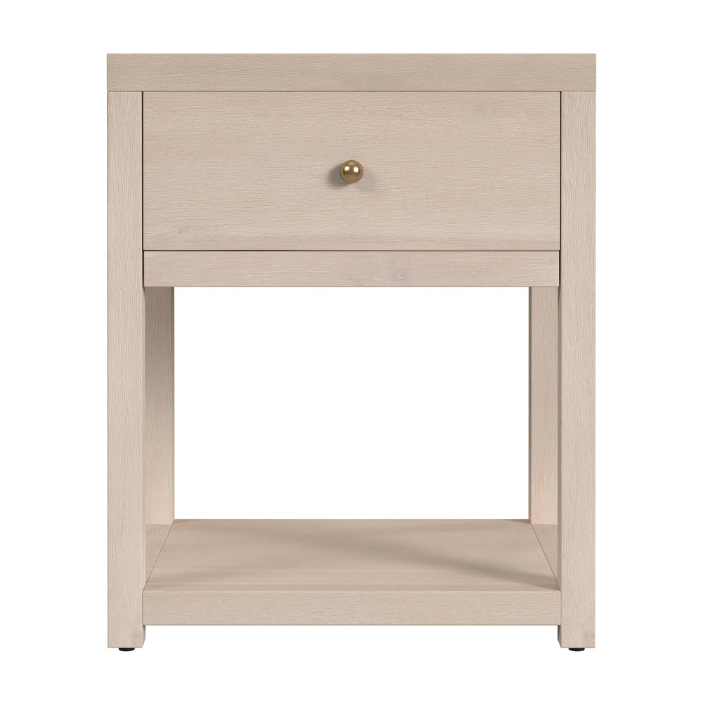 Butler Specialty Butler Nora 21" Wood Nightstand - Elegant Taupe Design With Soft-close Drawer & Open Shelf Storage Taupe Acacia Wood,Mdf,Pine Wood,Acacia Veneers 5945450-butler