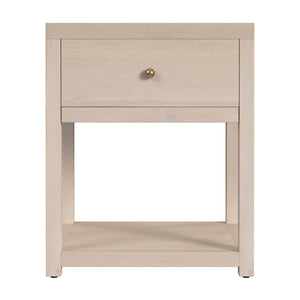 Butler Specialty Butler Nora 21" Wood Nightstand - Elegant Taupe Design With Soft-close Drawer & Open Shelf Storage Taupe Acacia Wood,Mdf,Pine Wood,Acacia Veneers 5945450-butler