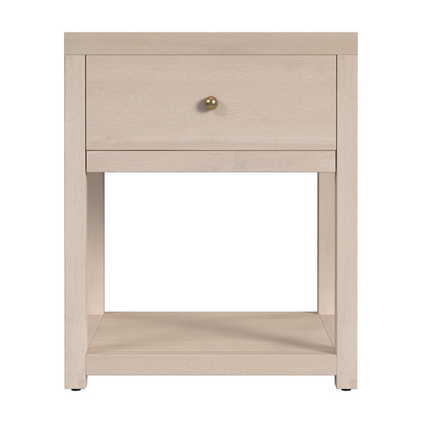 Butler Specialty Butler Nora 21" Wood Nightstand - Elegant Taupe Design With Soft-close Drawer & Open Shelf Storage Taupe Acacia Wood,Mdf,Pine Wood,Acacia Veneers 5945450-butler