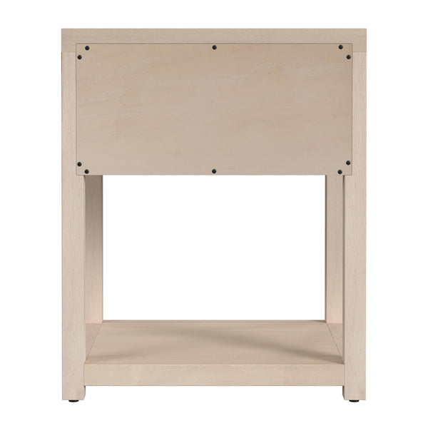 Butler Specialty Butler Nora 21" Wood Nightstand - Elegant Taupe Design With Soft-close Drawer & Open Shelf Storage Taupe Acacia Wood,Mdf,Pine Wood,Acacia Veneers 5945450-butler