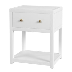 Butler Specialty Company Nora Nightstand - Timeless Wood Design With Drawer And Open Shelf For Storage White Acacia Wood,Mdf,Pine Wood,Acacia Veneers 5945477-butler