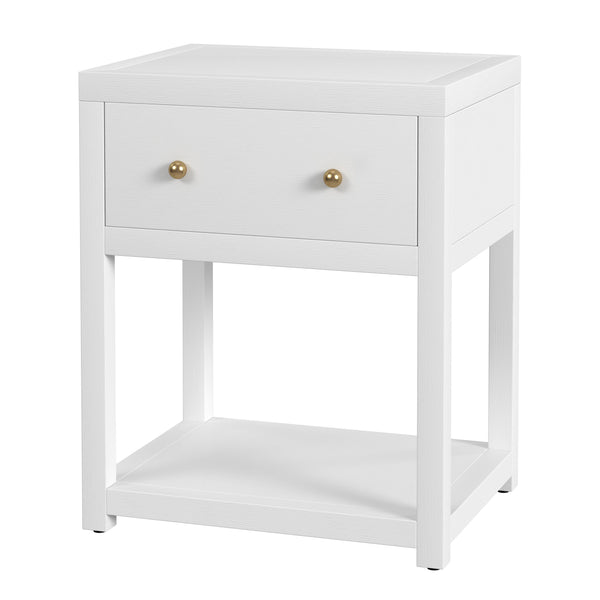 Butler Specialty Company Nora Nightstand - Timeless Wood Design With Drawer And Open Shelf For Storage White Acacia Wood,Mdf,Pine Wood,Acacia Veneers 5945477-butler