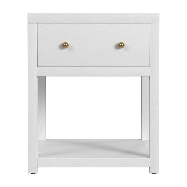 Butler Specialty Company Nora Nightstand - Timeless Wood Design With Drawer And Open Shelf For Storage White Acacia Wood,Mdf,Pine Wood,Acacia Veneers 5945477-butler