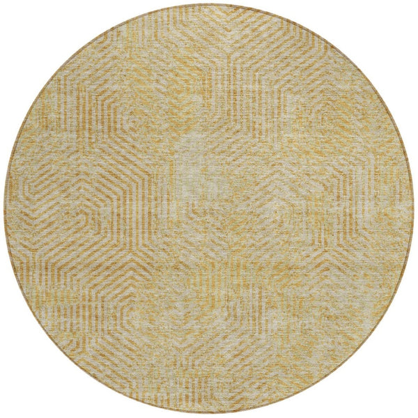 Homeroots 3' Black And Ivory Geometric Washable Area Rug - Perfect For Indoor Outdoor Spaces, Durable Design 8' Round Polyester 594547