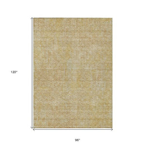 Homeroots 3' Black And Ivory Geometric Washable Area Rug - Perfect For Indoor Outdoor Spaces, Durable Design 8' X 10' Polyester 594548