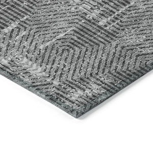 Homeroots 3' Black And Ivory Geometric Washable Area Rug - Perfect For Indoor Outdoor Spaces, Durable Design 3' X 5' Polyester 594551