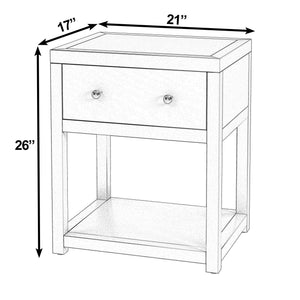 Butler Specialty Butler Light Blue Wide Nightstand with Two Smooth-Glide Drawers, Open Shelf & Gold Knob Accents 21"W x 17"D x 26"H 5945522