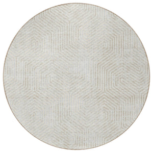 Homeroots 3' Black And Ivory Geometric Washable Area Rug - Perfect For Indoor Outdoor Spaces, Durable Design 8' Round Polyester 594559
