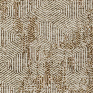 HomeRoots 9' X 12' Washable Brown and Beige Geometric Area Rug | Stylish Indoor/Outdoor Durable Design 594573