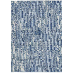 Homeroots 3' Black And Ivory Geometric Washable Area Rug - Perfect For Indoor Outdoor Spaces, Durable Design 8' X 10' Polyester 594578