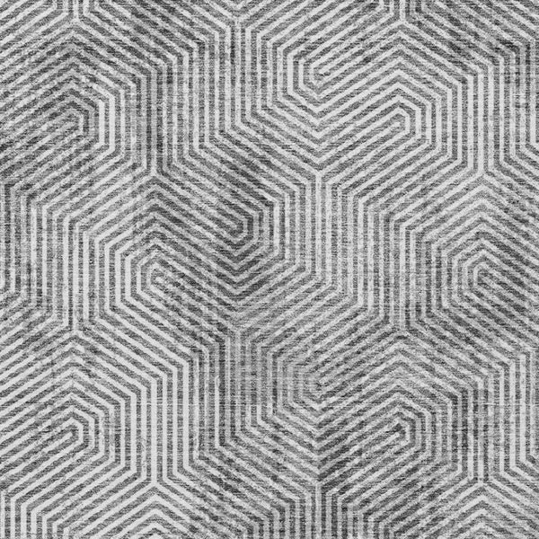 Homeroots 3' Black And Ivory Geometric Washable Area Rug - Perfect For Indoor Outdoor Spaces, Durable Design 3' X 5' Polyester 594581