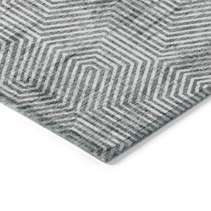 Homeroots 3' Black And Ivory Geometric Washable Area Rug - Perfect For Indoor Outdoor Spaces, Durable Design 8' X 10' Polyester 594584