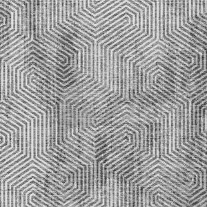 Homeroots 3' Black And Ivory Geometric Washable Area Rug - Perfect For Indoor Outdoor Spaces, Durable Design 8' X 10' Polyester 594584