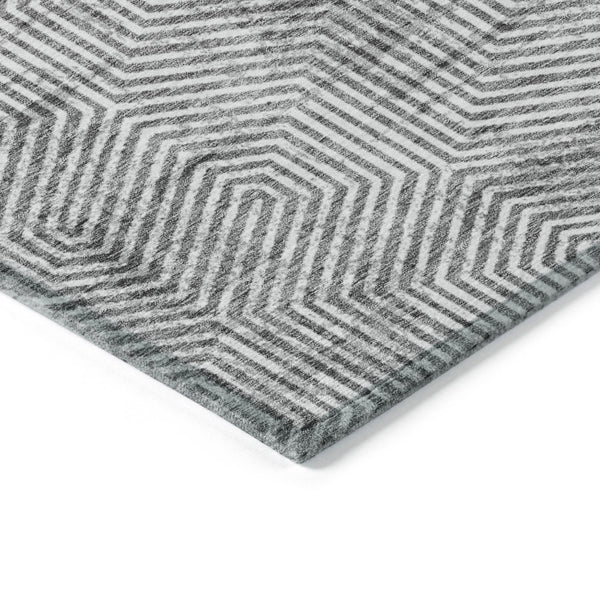 Homeroots 3' Black And Ivory Geometric Washable Area Rug - Perfect For Indoor Outdoor Spaces, Durable Design 10' X 14' Polyester 594586
