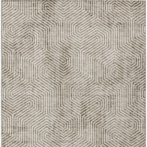 Homeroots 3' Black And Ivory Geometric Washable Area Rug - Perfect For Indoor Outdoor Spaces, Durable Design 5' X 8' Polyester 594594