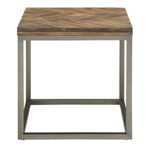 English Elm Steve Silver - Lorenza Distressed Chevron 3-Piece Table Set Brown — Rustic Honey Finish, Sturdy Iron Base, Versatile Decor B081S00382