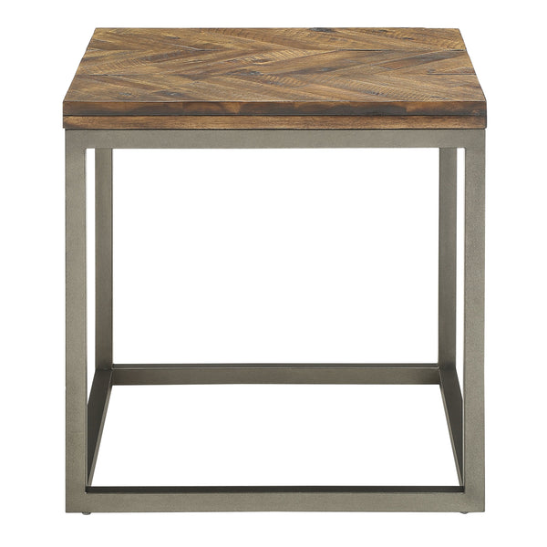 English Elm Steve Silver - Lorenza Distressed Chevron 3-Piece Table Set Brown — Rustic Honey Finish, Sturdy Iron Base, Versatile Decor B081S00382