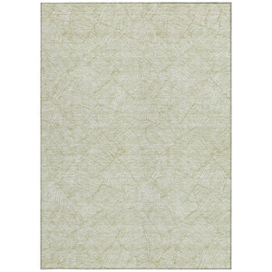 Homeroots 3' Artichoke Green Floral Area Rug - Washable, Durable, Perfect For Indoor & Outdoor Spaces! 3' X 5' Polyester 594599