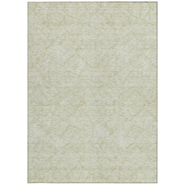 Homeroots 3' Artichoke Green Floral Area Rug - Washable, Durable, Perfect For Indoor & Outdoor Spaces! 3' X 5' Polyester 594599