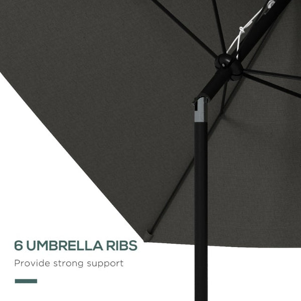 English Elm Outsunny 6.5' X 10' Rectangular Patio Umbrella With Crank, Tilt & Uv Protection For Outdoor Comfort W2225P174142-GIGA