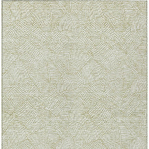 Homeroots 3' Artichoke Green Floral Area Rug - Washable, Durable, Perfect For Indoor & Outdoor Spaces! 5' X 8' Polyester 594600