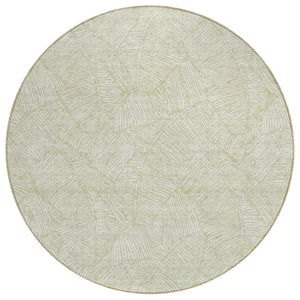 HomeRoots 5' Artichoke Green Floral Area Rug - Washable, Durable, and Stylish for Indoor & Outdoor Spaces 8' Round 594601