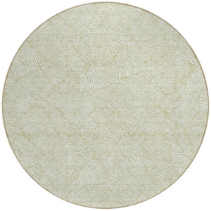 Homeroots 3' Artichoke Green Floral Area Rug - Washable, Durable, Perfect For Indoor & Outdoor Spaces! 8' Round Polyester 594601