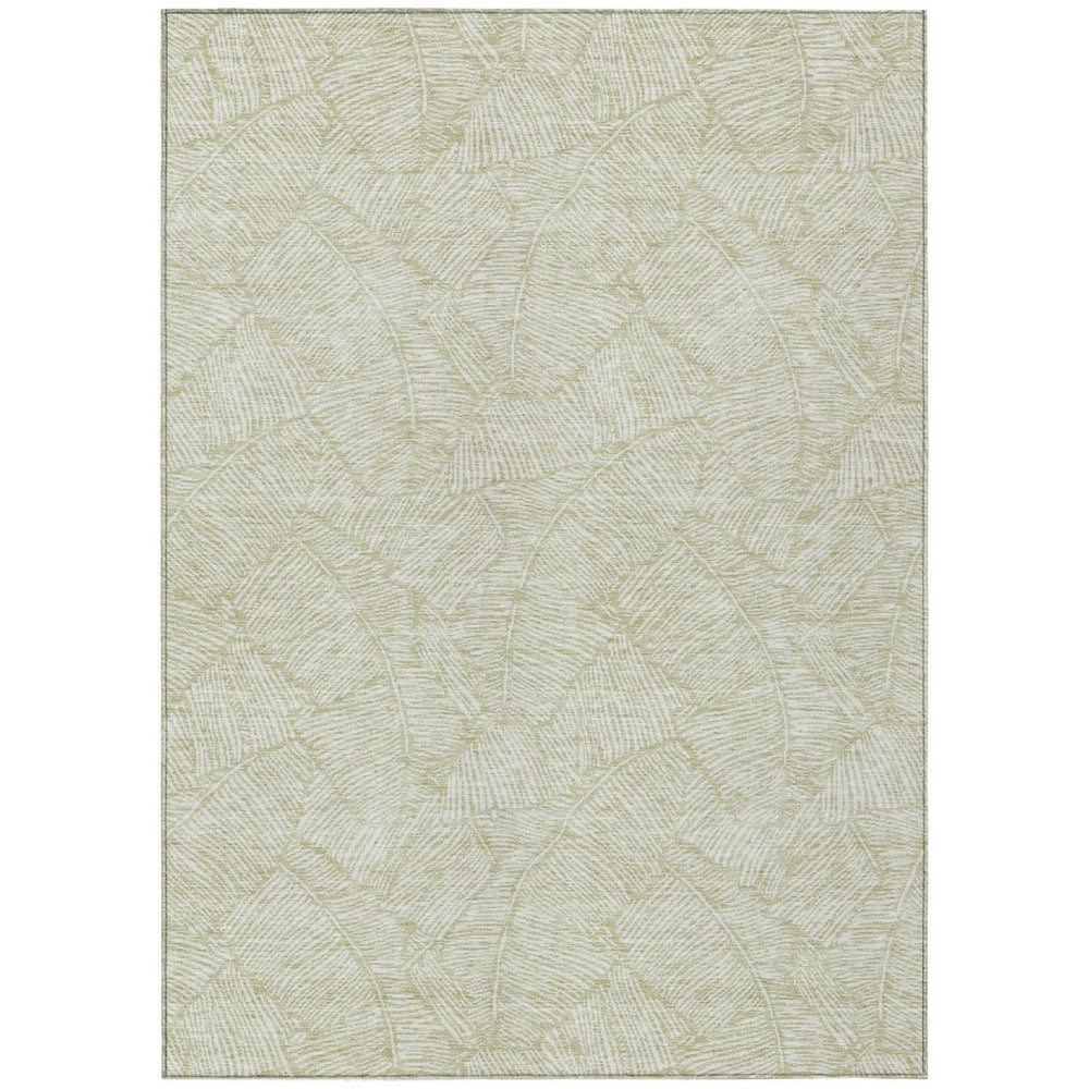 HomeRoots 9' X 12' Artichoke Green Floral Area Rug - Washable, Durable Indoor & Outdoor Mat for All Spaces 594603