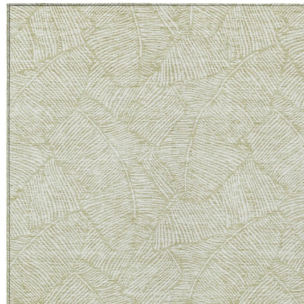 Homeroots 3' Artichoke Green Floral Area Rug - Washable, Durable, Perfect For Indoor & Outdoor Spaces! 9' X 12' Polyester 594603