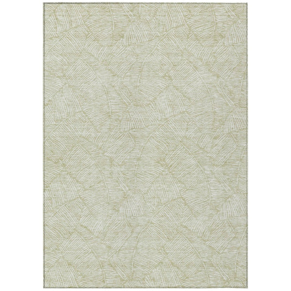 HomeRoots 5' Artichoke Green Floral Area Rug - Washable, Durable, and Stylish for Indoor & Outdoor Spaces 10' X 14' 594604
