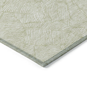 Homeroots 3' Artichoke Green Floral Area Rug - Washable, Durable, Perfect For Indoor & Outdoor Spaces! 10' X 14' Polyester 594604
